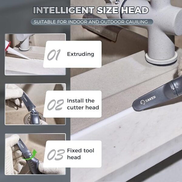 Best deal (LIMITED TIME)  25% OFF   Saker 4 in 1 Caulking Tool Kit-Aluminum Sealant - Image 5