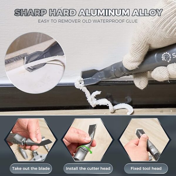 Best deal (LIMITED TIME)  25% OFF   Saker 4 in 1 Caulking Tool Kit-Aluminum Sealant - Image 3