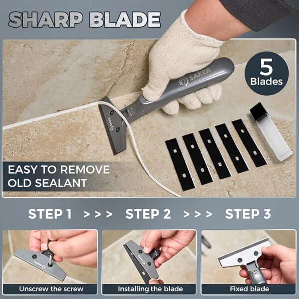 Best deal (LIMITED TIME)  25% OFF   Saker 4 in 1 Caulking Tool Kit-Aluminum Sealant - Image 4