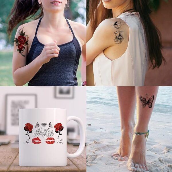 AMAZON TOP DEAL LIMITED TIME 10% OFF, 80 Sheets Temporary Tattoos Stickers - Image 2