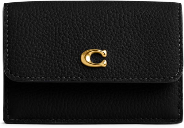 AMAZON DEAL 50% OFF, Coach Women's Essential Polished Pebble Mini Trifold Wallet