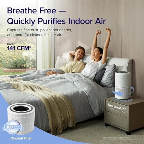 BEST DEAL 10% OFF LEVOIT Air Purifier for Home Allergies Pets Hair in Bedroom - Image 2