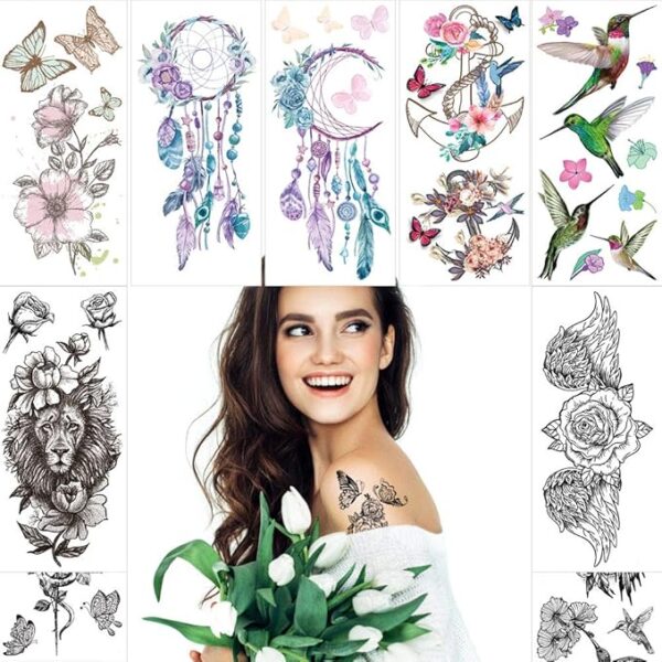 AMAZON DEAL 50% OFF, Large Rose Flower Arm Temporary Tattoos