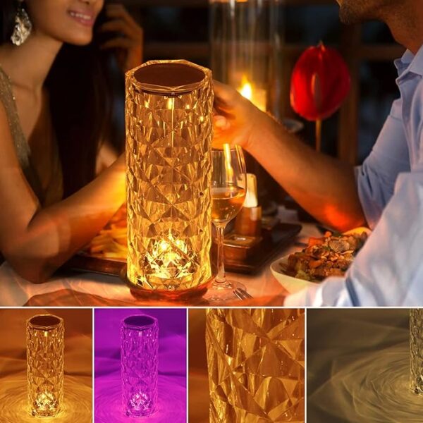 AMAZON BEST DEAL SAVE UPTO 39% Crystal Table Lamp RGB Color - Image 3