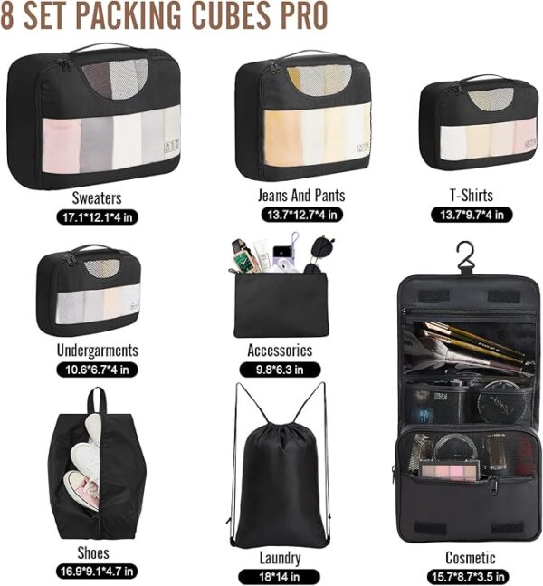 price drop upto 29% off Veken 8 Set Packing Cubes for Travel Essentials - Image 2